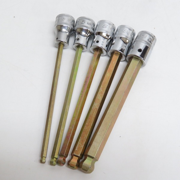 実際に弊社で買取させて頂いたSnap-on/スナップオン 3/8インチ ソケット ヘキサ ボール ロング FABLM4/5/6/8/10 5点セット