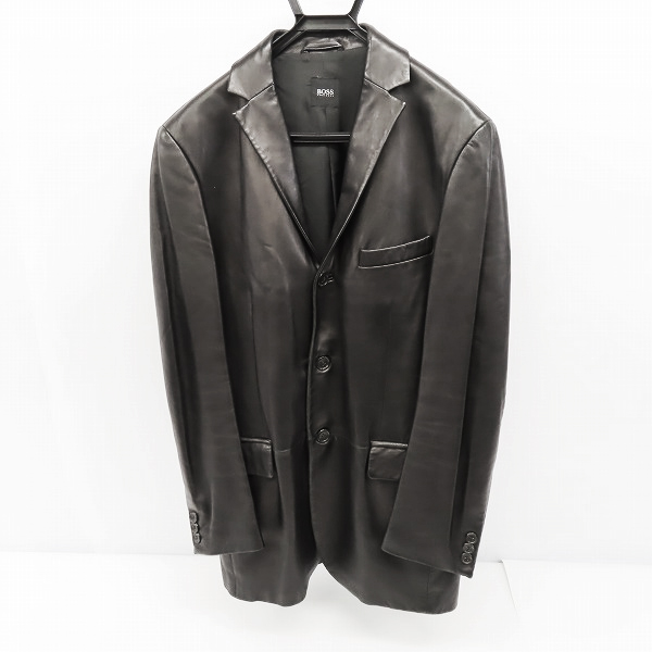 実際に弊社で買取させて頂いたHUGO BOSS/ヒューゴボス ラムレザー 3Bテーラードジャケット/52