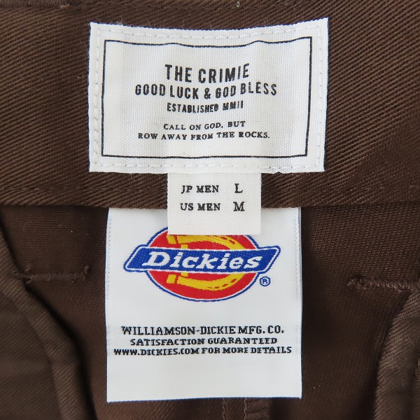 実際に弊社で買取させて頂いたTHE CRIMIE×Dickies/クライミー×ディッキーズ ワークパンツ ブラウン/Lの画像 2枚目