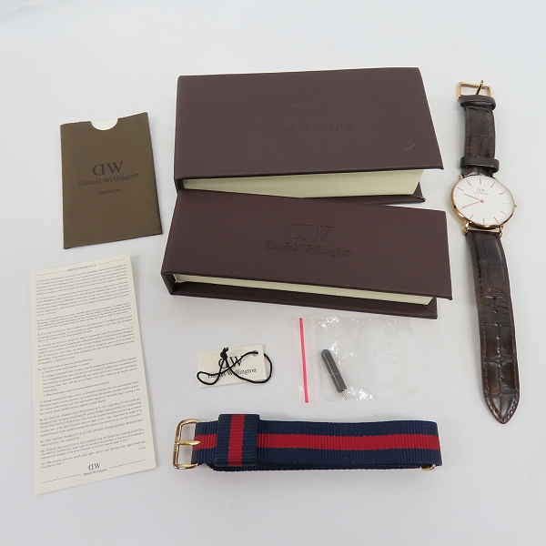 実際に弊社で買取させて頂いたDanielWellington/ダニエルウェリントン CLASSIC B36R4/クラシック アナログ 腕時計 0510DW 替えベルト付き【動作未確認】の画像 5枚目