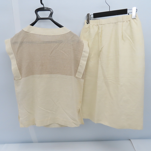 実際に弊社で買取させて頂いたChristian Dior/クリスチャンディオール セットアップ ノースリーブ/スカート リネン/麻混 /9の画像 1枚目