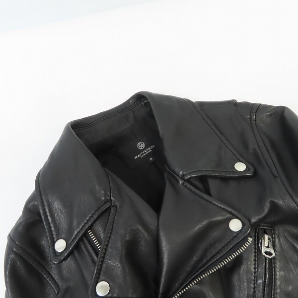 実際に弊社で買取させて頂いたBEAUTY&YOUTH UNITED ARROWS/ビューティ&ユース 羊革 ダブルライダースジャケット 1625-699-0553/Sの画像 4枚目