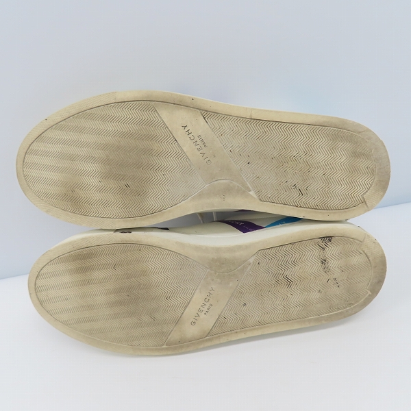 実際に弊社で買取させて頂いたGIVENCHY/ジバンシイ マルチカラー ラインロゴ入り レザーローカットスニーカー DN1109/42の画像 2枚目