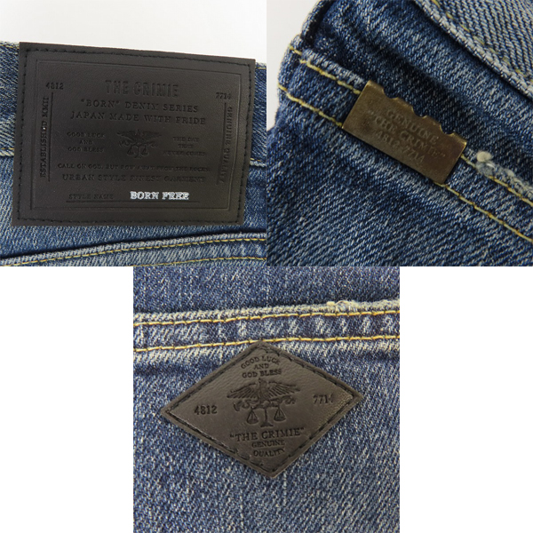 実際に弊社で買取させて頂いたTHE CRIMIE/クライミー ダメージペイント加工ストレッチデニムパンツ CRA1-BF1N-PT02/Lの画像 7枚目