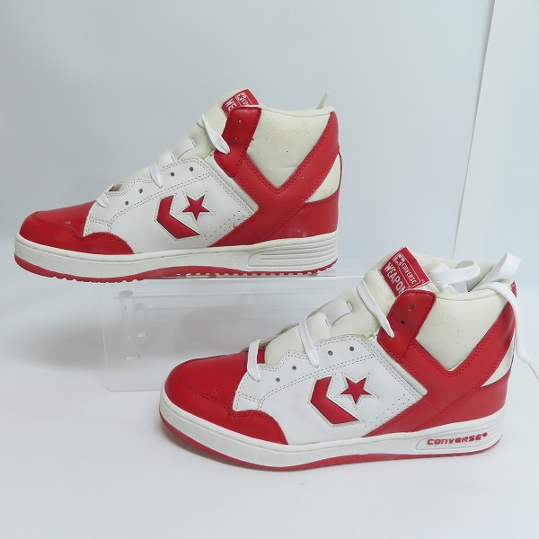実際に弊社で買取させて頂いた【観賞用】CONVERSE/コンバース WEAPON CLASSIC HI 90s ビンテージ ホワイト/レッド 28.0の画像 3枚目