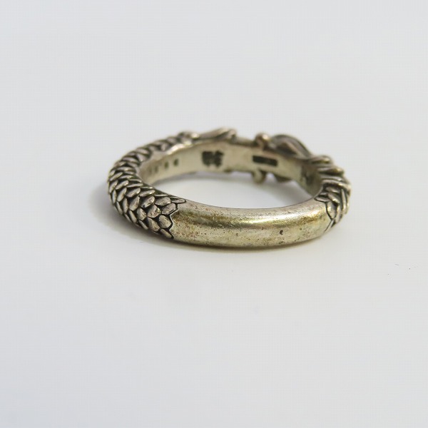 実際に弊社で買取させて頂いたBloody Mary/ブラッディマリー 四神 青龍 シルバーリング w/ブルーダイヤモンド 11号の画像 4枚目