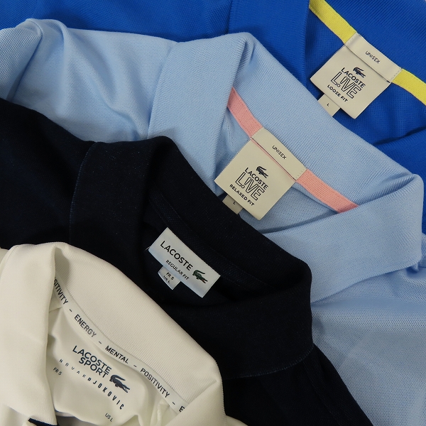 実際に弊社で買取させて頂いた【未使用】LACOSTE/ラコステ 半袖ポロシャツ ロゴ刺繍 4点セットの画像 2枚目