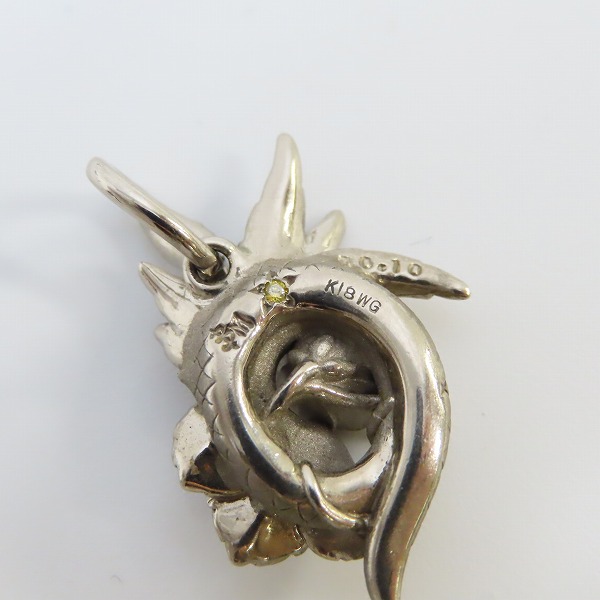 実際に弊社で買取させて頂いたBloody Mary/ブラッディマリー フラワー/スネーク モチーフ ストーンセット K18WG ペンダントの画像 4枚目