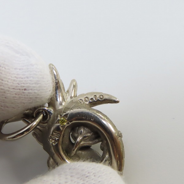 実際に弊社で買取させて頂いたBloody Mary/ブラッディマリー フラワー/スネーク モチーフ ストーンセット K18WG ペンダントの画像 5枚目