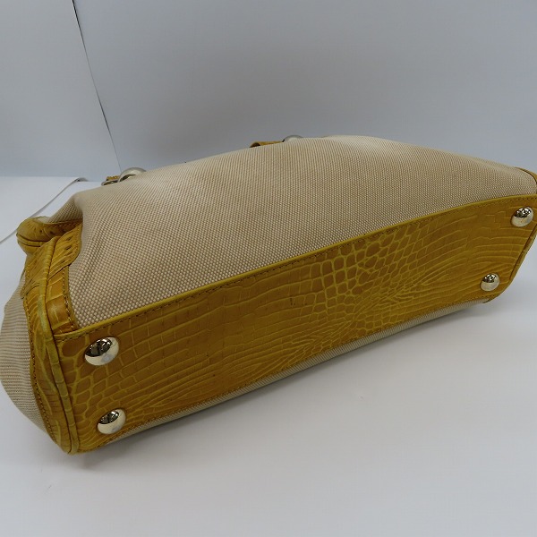 実際に弊社で買取させて頂いたCELINE/セリーヌ レザー × キャンバス クロコ型押し ハンド/ショルダーバッグ の画像 2枚目