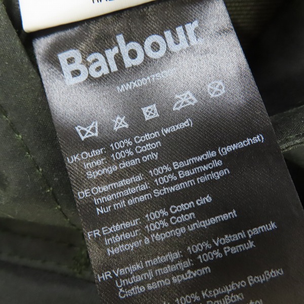 実際に弊社で買取させて頂いたBarbour/バブアー BEAUFORT ビューフォート ワックスドコットンジャケット 英国製 MWX0017SG9138/C38の画像 4枚目