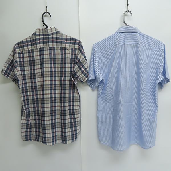 実際に弊社で買取させて頂いたMACKINTOSH PHILOSOPHY/マッキントッシュフィロソフィー ストライプ チェック 半袖 シャツ 2点セットの画像 1枚目