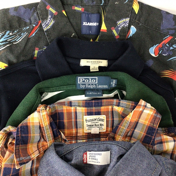 実際に弊社で買取させて頂いた【おまとめ品】BURBERRY/XLARGE/PHERROW'S 他  長袖シャツ/半袖シャツ/ポロシャツの画像 1枚目