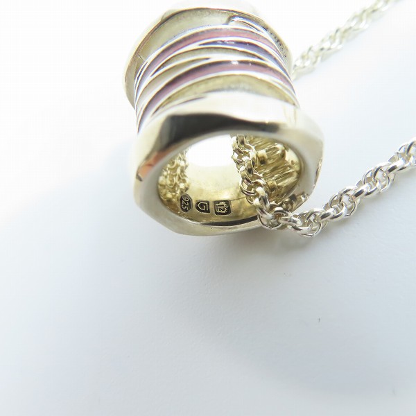 実際に弊社で買取させて頂いたGARNI/ガルニ ブラック ピンク 925 SV ペンダント/ネックレスチェーン シルバー/2点セットの画像 6枚目