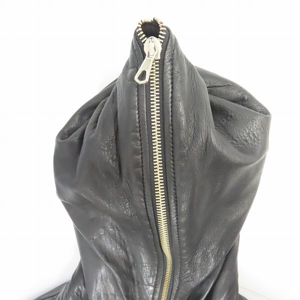 実際に弊社で買取させて頂いたGIORGIO ARMANI/ジョルジオアルマーニ  Pelle nabuk レザーフード付き/コート/52の画像 6枚目