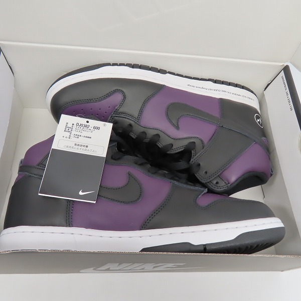 実際に弊社で買取させて頂いた【未使用】NIKE×FRAGMENT DESIGN/ナイキ×フラグメントデザイン DUNK HI/F ダンクハイ/F 北京 DJ0382-600/27.5の画像 7枚目