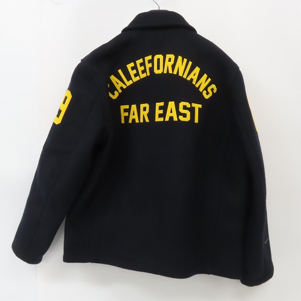 実際に弊社で買取させて頂いたCALEE/キャリー ジップアップメルトンジャケット ネイビー/Lの画像 1枚目