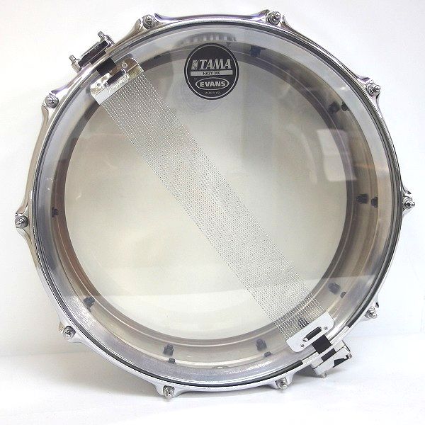 実際に弊社で買取させて頂いた★TAMA/タマ S.L.P Steel Shell/スチールシェル スネアドラム 14x5 ソフトケース付の画像 6枚目