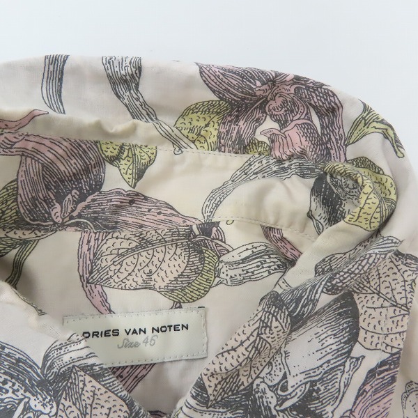 実際に弊社で買取させて頂いたDRIES VAN NOTEN/ドリスヴァンノッテン 花柄長袖シャツ/46の画像 4枚目