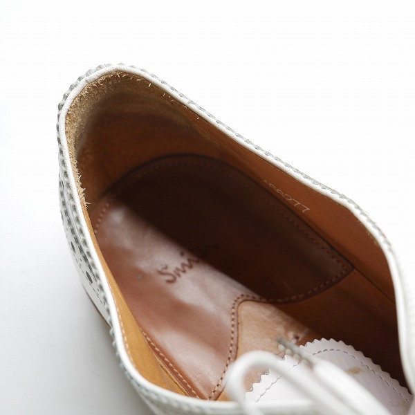 実際に弊社で買取させて頂いたPaul Smith/ポールスミス ビジネスシューズ/ドレスシューズ ウイングチップ ホワイト /9の画像 4枚目