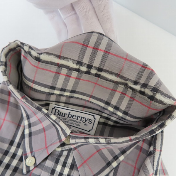 実際に弊社で買取させて頂いたBurberrys/バーバリー チェック ボタンダウンシャツ/43（XL）の画像 5枚目