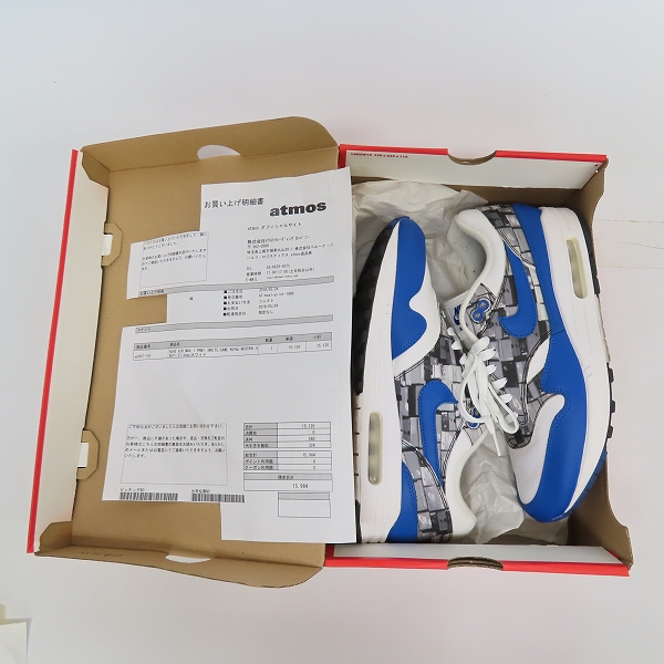 実際に弊社で買取させて頂いたNIKE×atmos/ナイキ×アトモス AIR MAX 1 PRNT/ エアマックス1 プリント 'WE LOVE NIKE' AQ0927-100/27の画像 8枚目