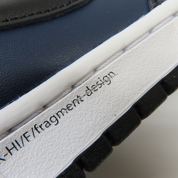 実際に弊社で買取させて頂いた【未使用】NIKE×FRAGMENT DESIGN/ナイキ×フラグメントデザイン DUNK HI/F ダンクハイ Midnight Navy DJ0383-400/26の画像 7枚目