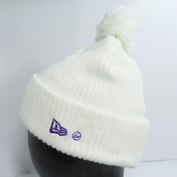 実際に弊社で買取させて頂いた(1)NEW ERA×FRAGMENT DESIGN/ニューエラ×フラグメント デザイン ポンポンニット リブ ホワイトの画像 2枚目