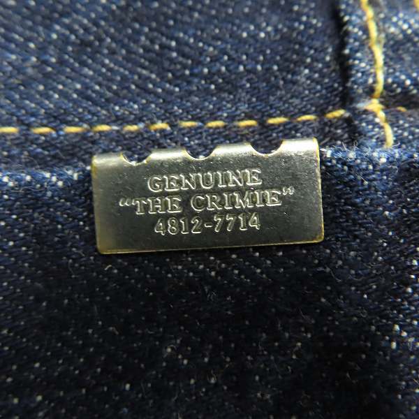実際に弊社で買取させて頂いた【未使用】THE CRIME/クライミー  セルビッジ デニムジャケット C1H5-BFJK-01/Sの画像 6枚目
