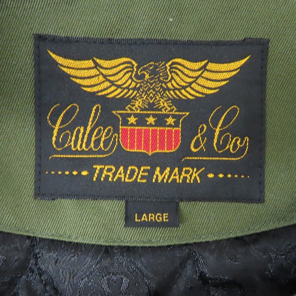 実際に弊社で買取させて頂いたCALEE/キャリー ノーカラー ジャケット レザーパッチ /Lの画像 2枚目