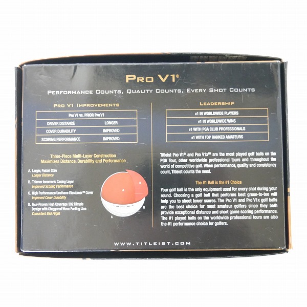実際に弊社で買取させて頂いた(3)【未使用】Titleist/タイトリスト PRO V1 ゴルフボール 1ダースの画像 3枚目