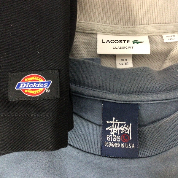 実際に弊社で買取させて頂いた【おまとめ品】STUSSY/LACOSTE/ディッキーズ 等 Tシャツ/ポロシャツ/パンツ 他の画像 1枚目