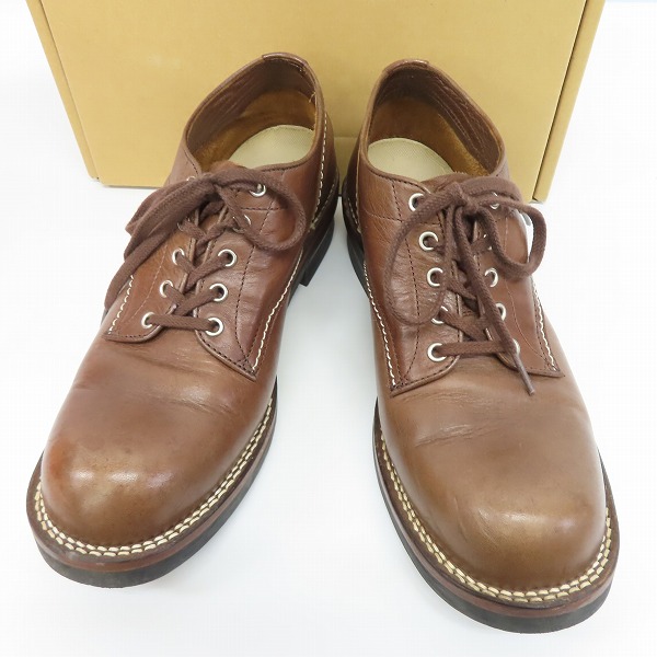 実際に弊社で買取させて頂いたTHE FLAT HEAD/フラットヘッド 馬革/ホースハイド レザー ローカット ブーツ ブラウン SLB-01 /26.5