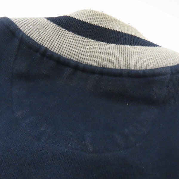 実際に弊社で買取させて頂いたMAISON KITSUNE/メゾンキツネ バック刺繍ブルゾン スタジャン ネイビー×グレー KML-1551-B/Lの画像 6枚目