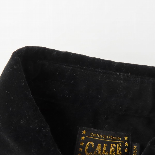 実際に弊社で買取させて頂いたCALEE/キャリー ベロアシャツ ブラック/Mの画像 5枚目