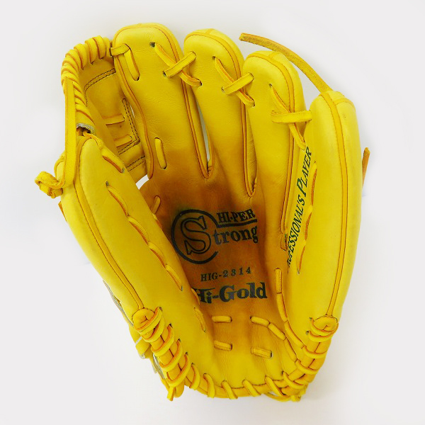 実際に弊社で買取させて頂いたHI-GOLD/ハイゴールド HIPER Strong ハイパーストロング 硬式 内野手用 グローブ/HIG-2314の画像 2枚目