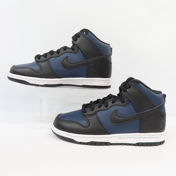 実際に弊社で買取させて頂いた【未使用】NIKE×FRAGMENT DESIGN/ナイキ×フラグメントデザイン DUNK HI/F ダンクハイ Midnight Navy DJ0383-400/26の画像 3枚目