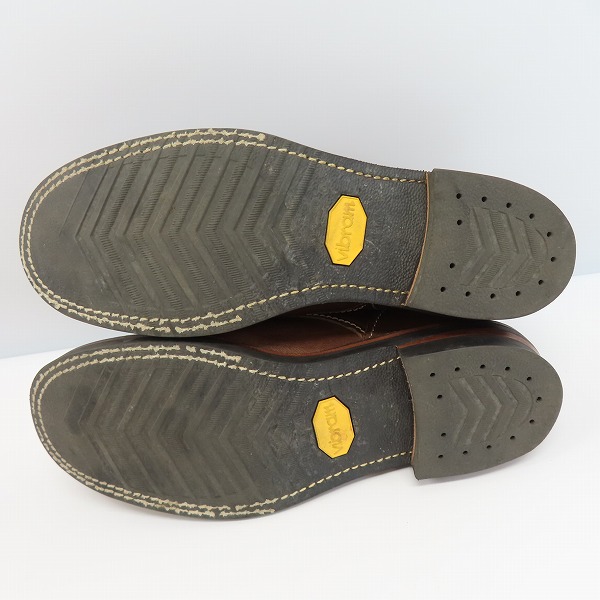 実際に弊社で買取させて頂いたTHE FLAT HEAD/フラットヘッド 馬革/ホースハイド レザー ローカット ブーツ ブラウン SLB-01 /26.5の画像 2枚目