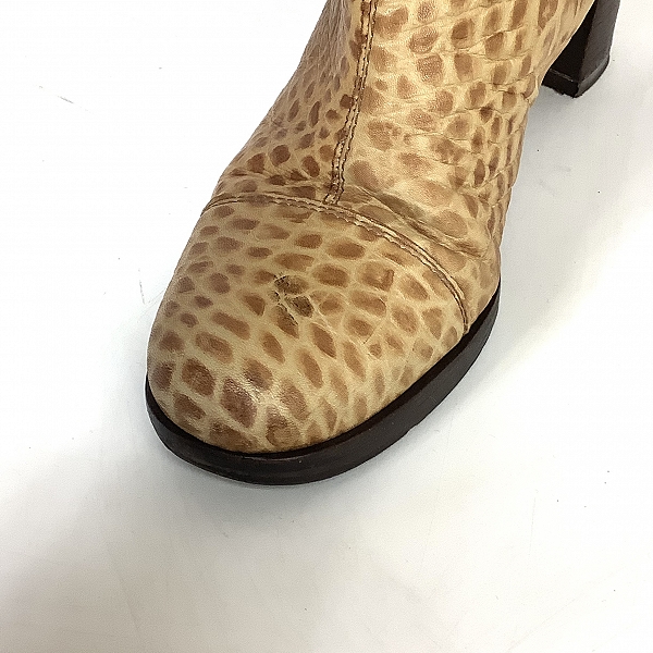 実際に弊社で買取させて頂いたEMPORIO ARMANI/エンポリオアルマーニ クロコ 型押し レザー ロングブーツ XED 918 747/38の画像 7枚目