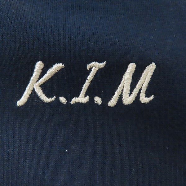 実際に弊社で買取させて頂いたMAISON KITSUNE/メゾンキツネ バック刺繍ブルゾン スタジャン ネイビー×グレー KML-1551-B/Lの画像 5枚目