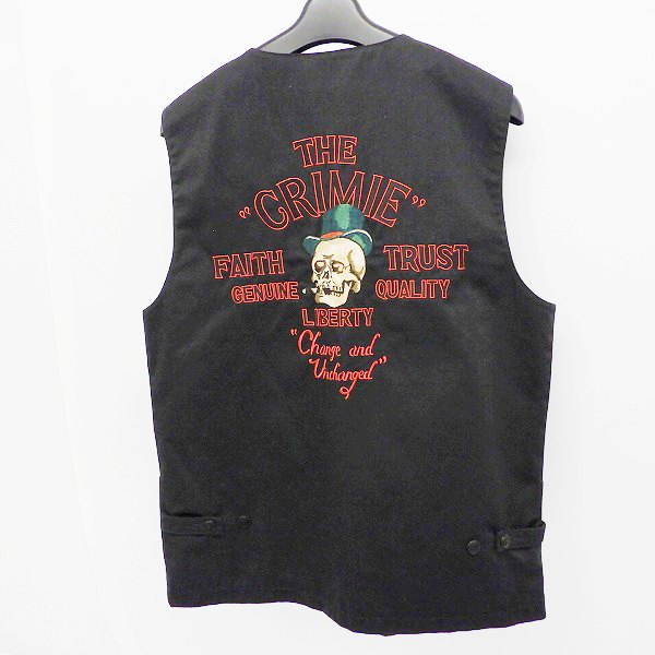 実際に弊社で買取させて頂いたTHE CRIMIE/クライミー バック スカル 刺繍 ベスト/L