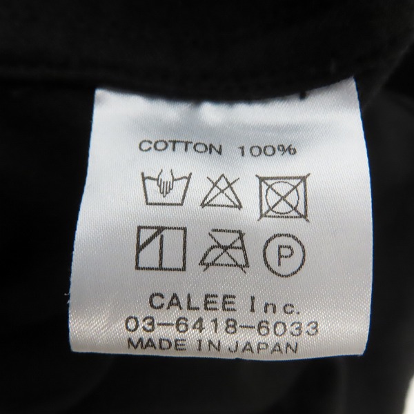 実際に弊社で買取させて頂いたCALEE/キャリー ベロアシャツ ブラック/Mの画像 3枚目
