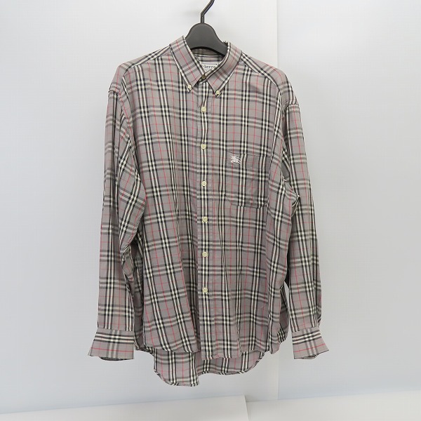 実際に弊社で買取させて頂いたBurberrys/バーバリー チェック ボタンダウンシャツ/43（XL）