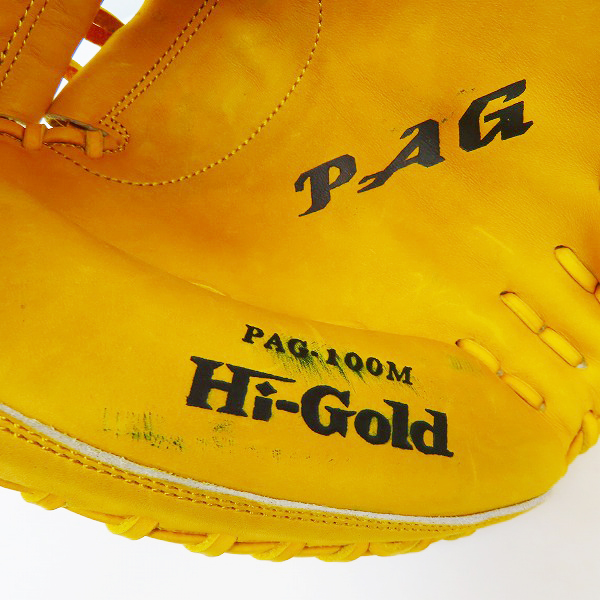実際に弊社で買取させて頂いたHI-GOLD/ハイゴールド 硬式 捕手用 キャッチャーミット PAG-100Mの画像 3枚目