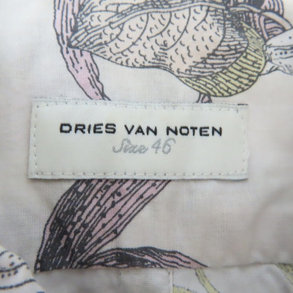 実際に弊社で買取させて頂いたDRIES VAN NOTEN/ドリスヴァンノッテン 花柄長袖シャツ/46の画像 2枚目