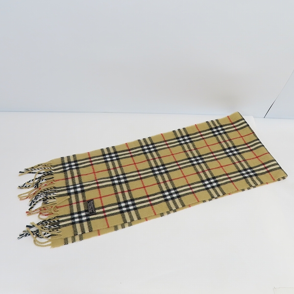 実際に弊社で買取させて頂いたburberrys/バーバリーズ チェック柄 ウールマフラーの画像 1枚目
