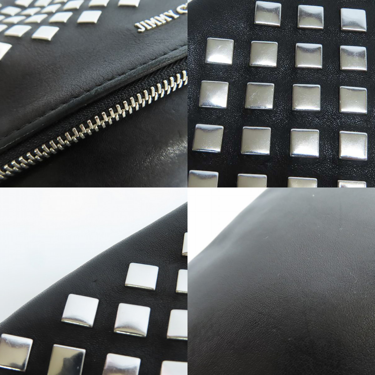 実際に弊社で買取させて頂いたJIMMY CHOO/ジミーチュウ スタッズ クラッチバッグ の画像 7枚目