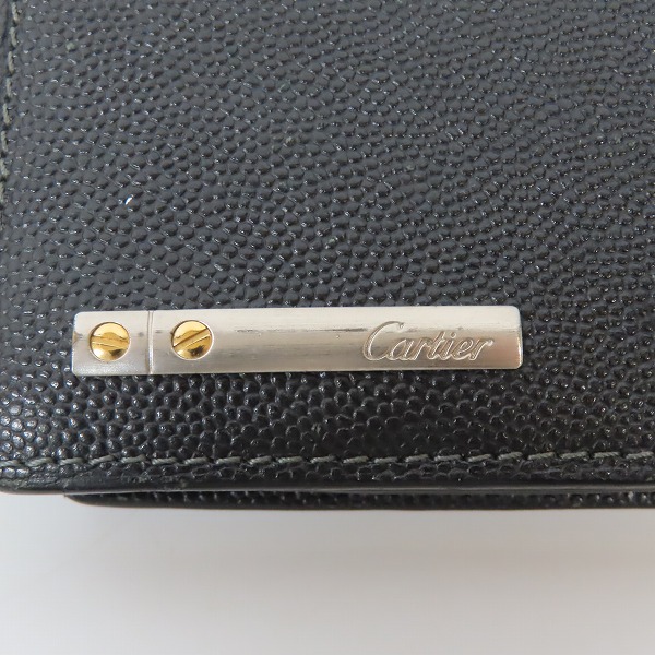 実際に弊社で買取させて頂いたCartier/カルティエ  サントス ドゥ カルティエ レザー 二つ折り長財布の画像 5枚目