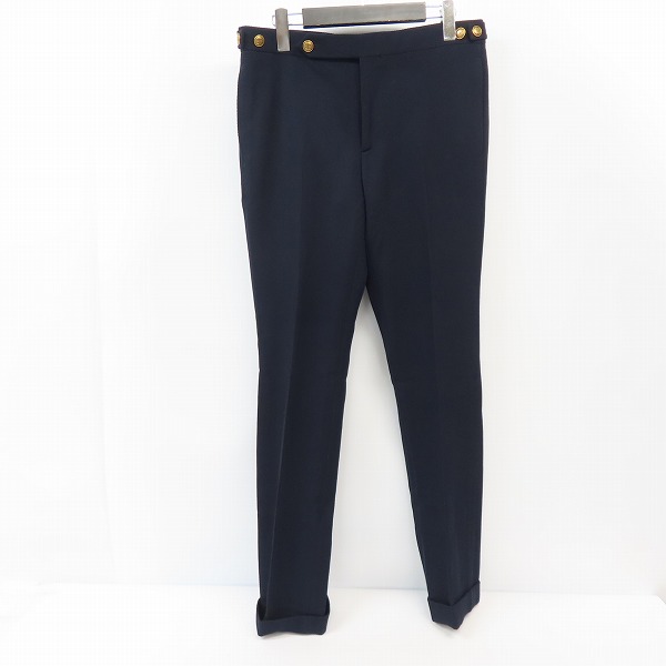 実際に弊社で買取させて頂いた【未使用】GIVENCHY/ジバンシイ ロゴボタン ウエストサイドアジャスター ウールスラックスパンツ BM505210L5/48