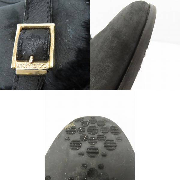 実際に弊社で買取させて頂いたJIMMY CHOO/ジミーチュウ ムートン ブーツ ブラック/39.5の画像 9枚目